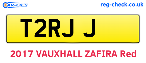 T2RJJ are the vehicle registration plates.