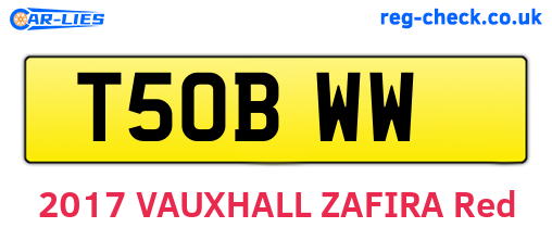 T50BWW are the vehicle registration plates.
