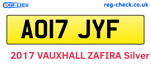 AO17JYF are the vehicle registration plates.