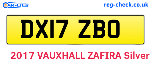 DX17ZBO are the vehicle registration plates.