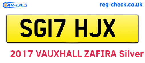 SG17HJX are the vehicle registration plates.