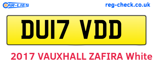 DU17VDD are the vehicle registration plates.