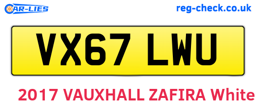VX67LWU are the vehicle registration plates.