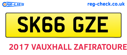 SK66GZE are the vehicle registration plates.