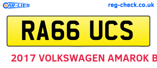 RA66UCS are the vehicle registration plates.