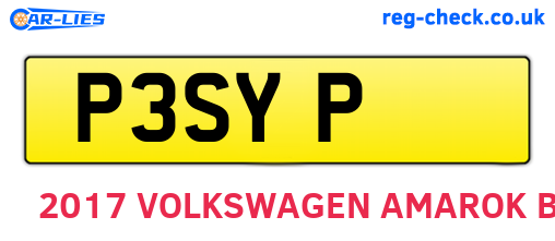 P3SYP are the vehicle registration plates.