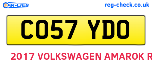 CO57YDO are the vehicle registration plates.