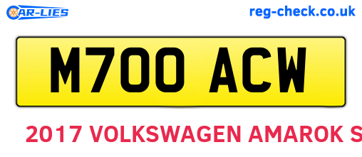 M700ACW are the vehicle registration plates.