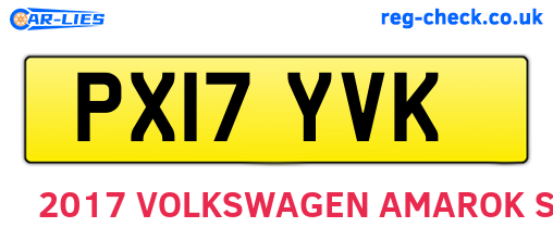 PX17YVK are the vehicle registration plates.