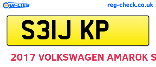 S31JKP are the vehicle registration plates.