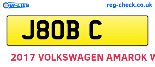 J8OBC are the vehicle registration plates.