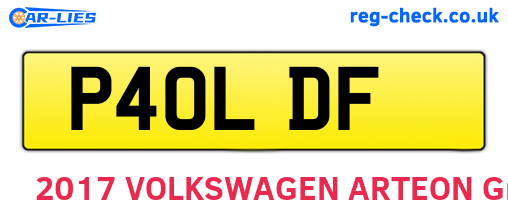 P40LDF are the vehicle registration plates.