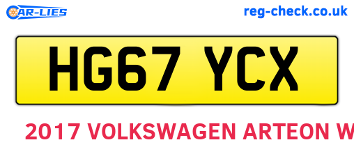 HG67YCX are the vehicle registration plates.