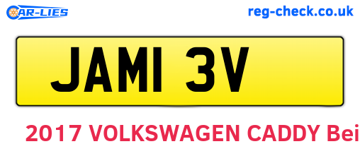 JAM13V are the vehicle registration plates.