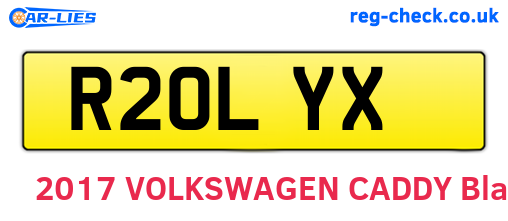 R20LYX are the vehicle registration plates.