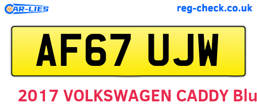 AF67UJW are the vehicle registration plates.
