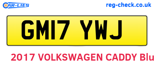 GM17YWJ are the vehicle registration plates.