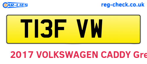 T13FVW are the vehicle registration plates.