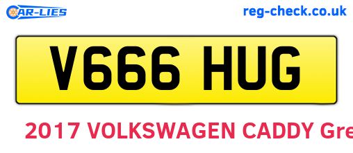 V666HUG are the vehicle registration plates.
