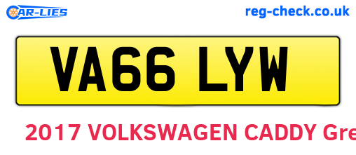 VA66LYW are the vehicle registration plates.