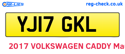 YJ17GKL are the vehicle registration plates.