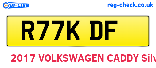 R77KDF are the vehicle registration plates.
