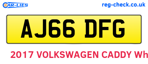 AJ66DFG are the vehicle registration plates.