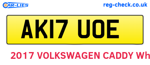 AK17UOE are the vehicle registration plates.