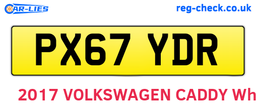 PX67YDR are the vehicle registration plates.