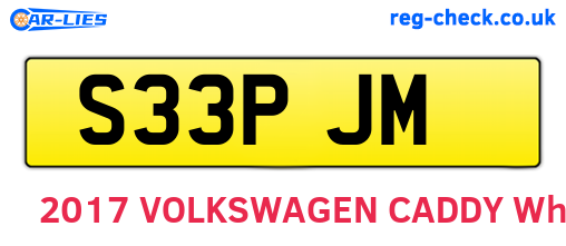 S33PJM are the vehicle registration plates.