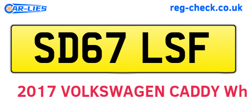 SD67LSF are the vehicle registration plates.