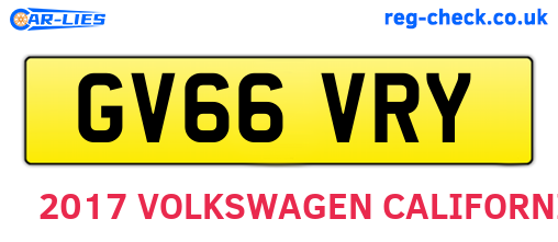 GV66VRY are the vehicle registration plates.