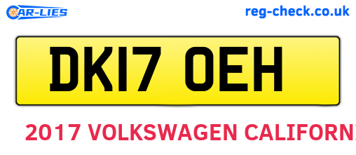 DK17OEH are the vehicle registration plates.