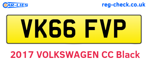 VK66FVP are the vehicle registration plates.