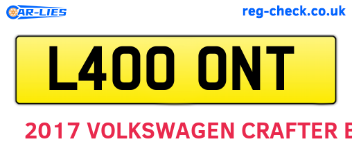 L400ONT are the vehicle registration plates.