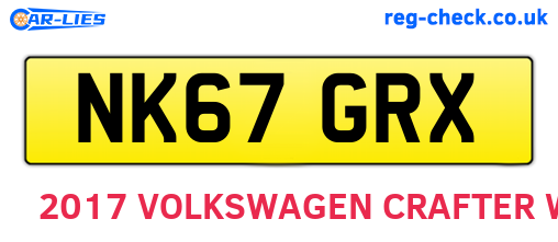 NK67GRX are the vehicle registration plates.