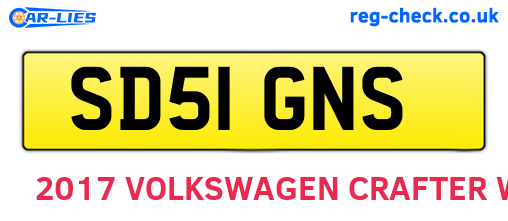 SD51GNS are the vehicle registration plates.