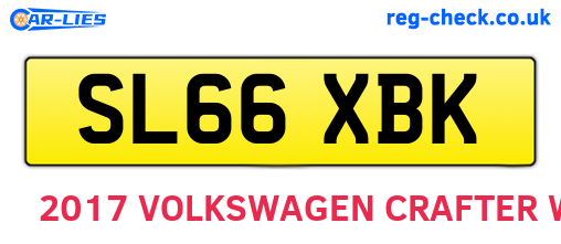 SL66XBK are the vehicle registration plates.