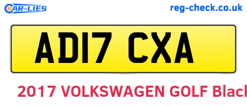 AD17CXA are the vehicle registration plates.