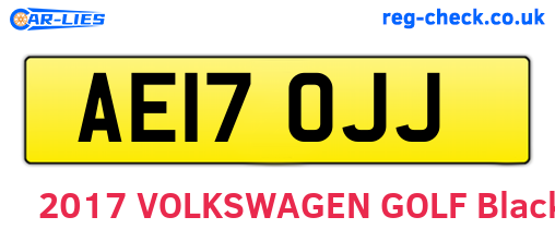 AE17OJJ are the vehicle registration plates.