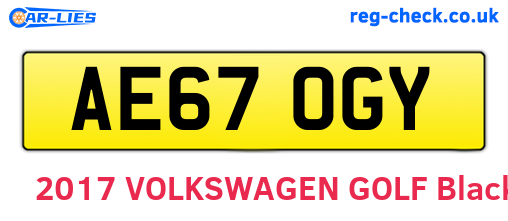 AE67OGY are the vehicle registration plates.