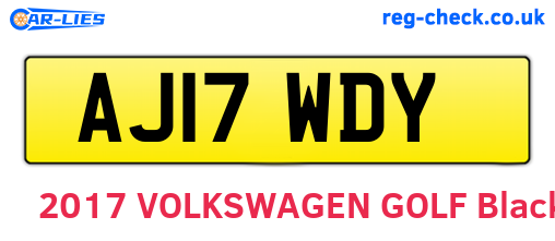 AJ17WDY are the vehicle registration plates.