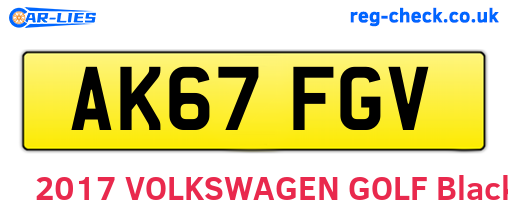 AK67FGV are the vehicle registration plates.