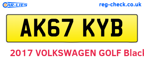 AK67KYB are the vehicle registration plates.