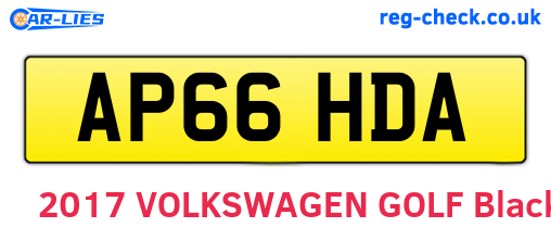 AP66HDA are the vehicle registration plates.