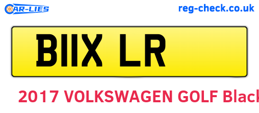 B11XLR are the vehicle registration plates.