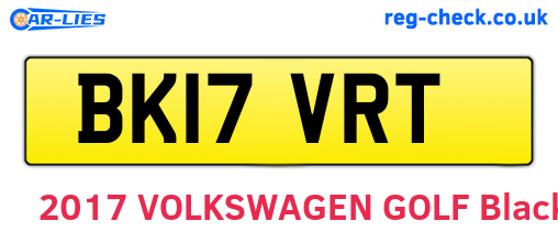 BK17VRT are the vehicle registration plates.
