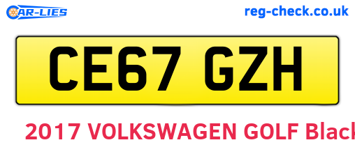 CE67GZH are the vehicle registration plates.