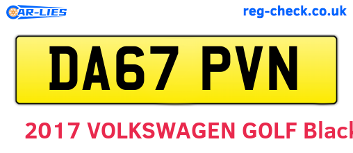 DA67PVN are the vehicle registration plates.