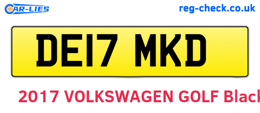 DE17MKD are the vehicle registration plates.